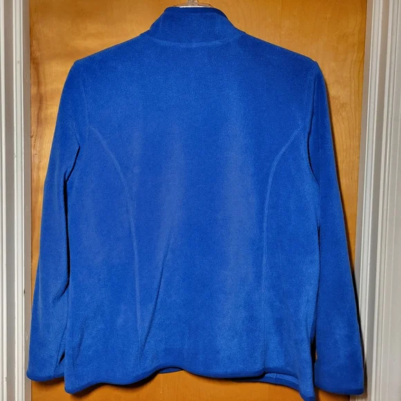 Women's Blue Full Zip Fleece Jacket With Stand-Up Collar - Picture 4 of 10